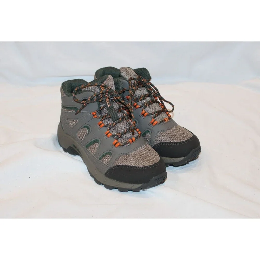 Merrell Unisex Kid OAKCREEK MID LACE WATERPROOF Backpacking Boots GRAY‎ GREEN 13